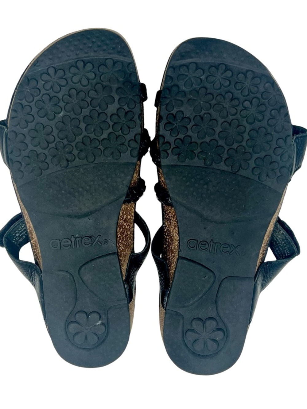 Women's Aetrex Janey Braided Slide Black Leather Slip On Sandal size 8 - Picture 12 of 13